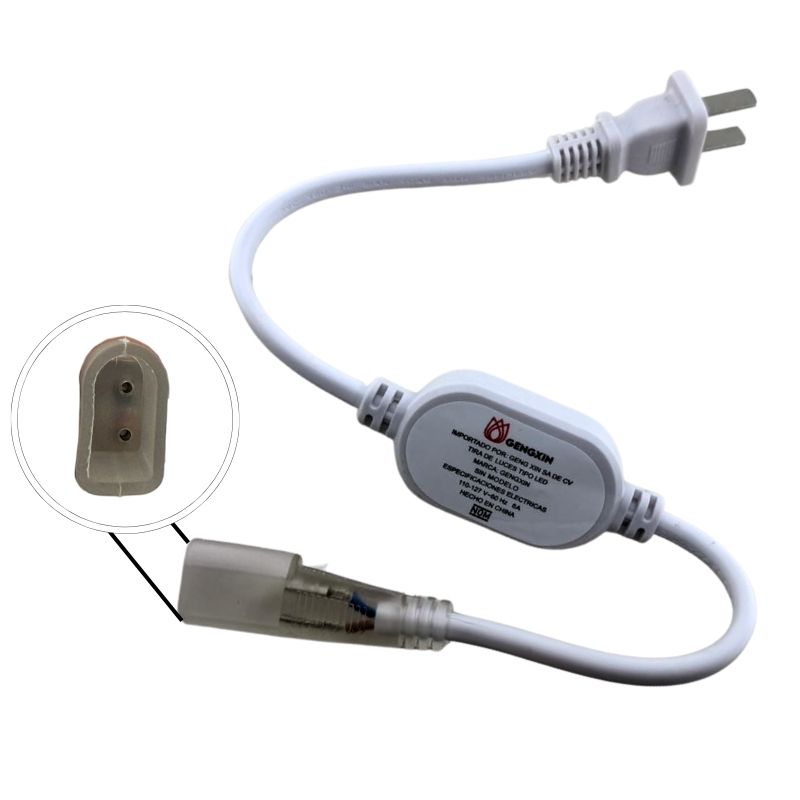 GX- CABLE DE PODER P/ MANGUERA LED NEON 110V 5A C/ PIN Y TERMINADOR