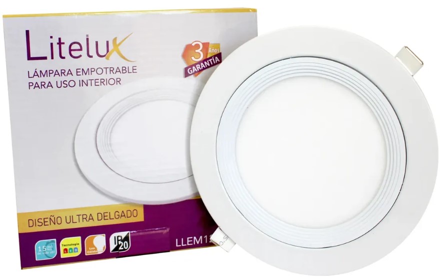 [LLEM12/2700x10] 10pz LAMPARA EMPOTRABLE 12W LUZ CALIDA