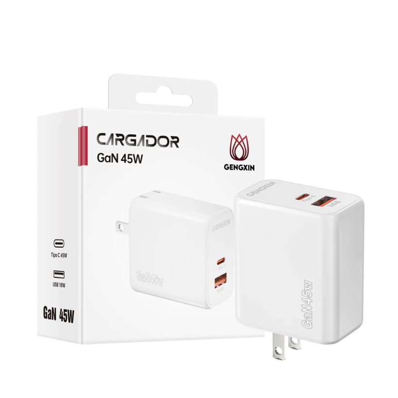 GX- CARGADOR 45W BLANCO TIPO C Y USB