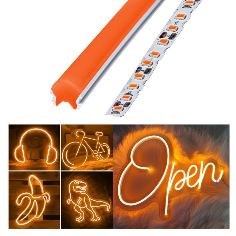 GX- TIRA NEON 2da GEN 12V 120L/M 1M 6MM NARANJA