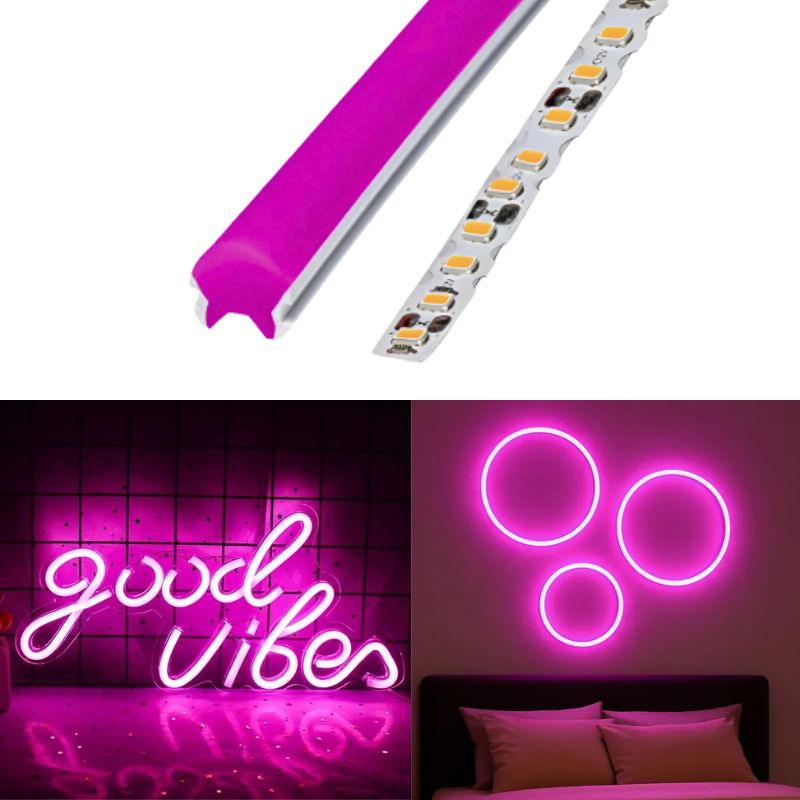 GX- TIRA NEON 2da GEN 12V 120L/M 1M 6MM ROSA FUERTE