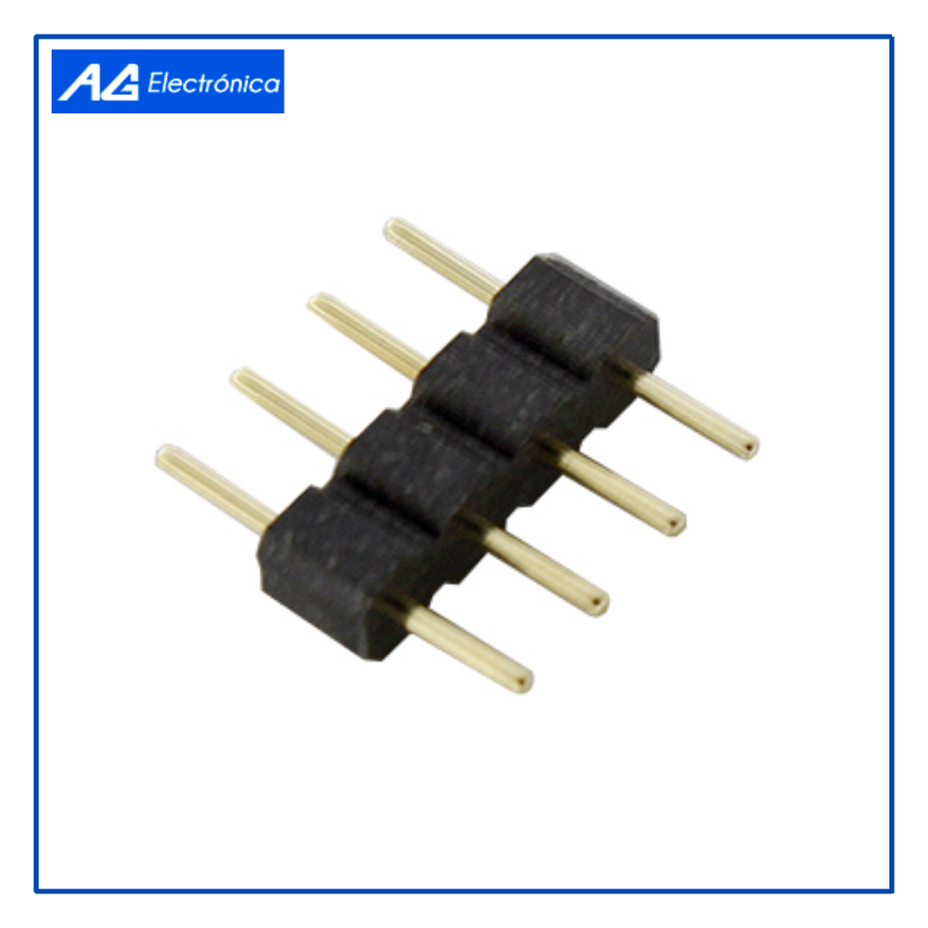 AGE- CONECTOR MACHO 4 PINES DOBLE PARA TIRA LED RGB