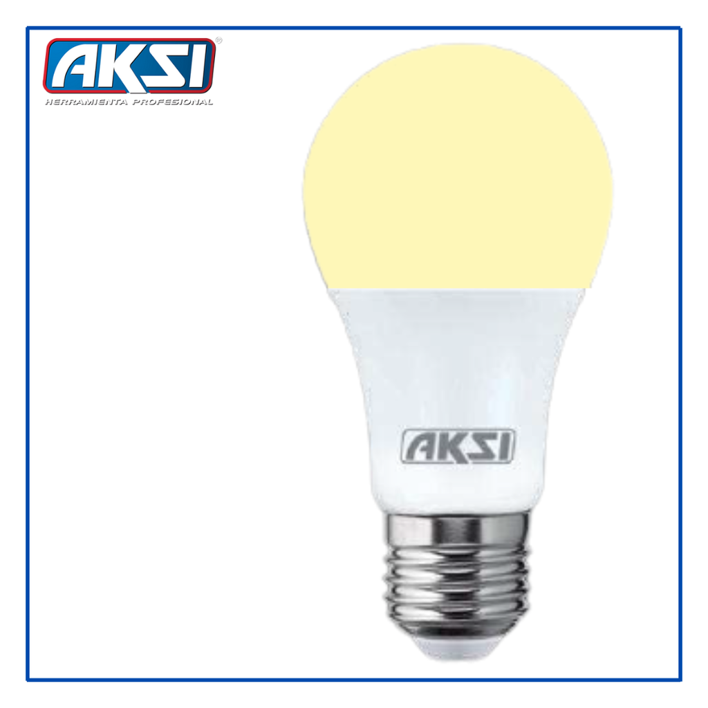 AKS- FOCO LED DIMEABLE A19 12W LUZ CÁLIDA, CAJA COLOR