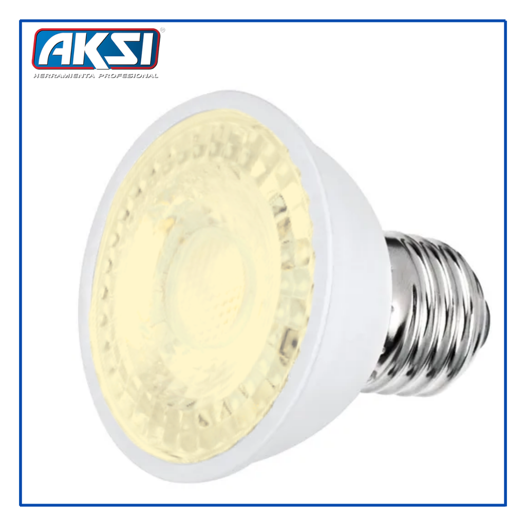 AKS- FOCO LED E27 7W LUZ CÁLIDA - 127V/ CAJA COLOR