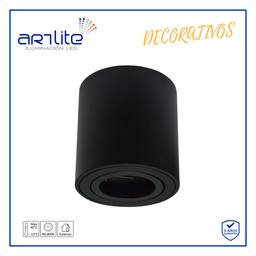 [ADE-702] INN- LUMINARIA TECHO CILINDRO ALU NEGRO GU10