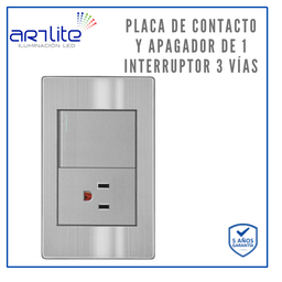 [APL-105] INN- PLACA 1 CONTACTO Y 1 INTERRUPTOR 3 VIAS SATIN