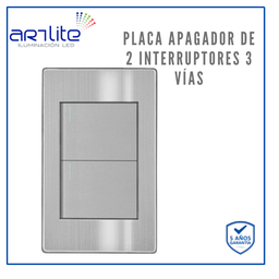 [APL-102] INN- PLACA APAGADOR 2 INTERRUPTOR 3 VIAS GRIS