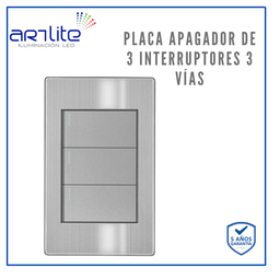 [APL-103] INN- PLACA APAGADOR 3 INTERRUPTOR 3 VIAS GRIS