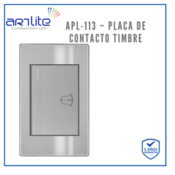 [APL-113] INN- PLACA CONTACTO TIMBRE ACERO INOX GRIS