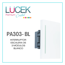 [PA303-BL] LCK- INTERRUPTOR DE ESCALERA DE 3 MÓDULOS BLANCO