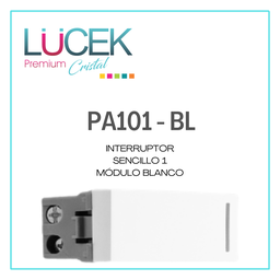 [PA101-BL] LCK- INTERRUPTOR SENCILLO DE 1 MÓDULO BLANCO