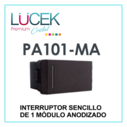 [PA101-MA] LCK- INTERRUPTOR SENCILLO DE 1 MÓDULO ANODIZADO