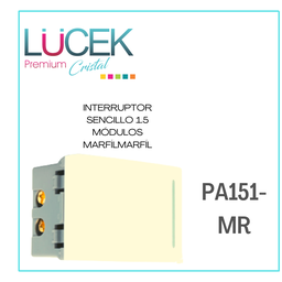 [PA151-MR] LCK- INTERRUPTOR SENCILLO DE 1.5 MÓDULOS MARFIL