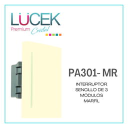 [PA301-MR] LCK- INTERRUPTOR SENCILLO DE 3 MÓDULOS MARFIL