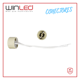 [WAC-006] WIN- CONECTOR GU10 BASE CERÁMICA CON CABLE