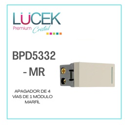 [BPD-5332-MR] LCK- APAGADOR 4 VÍAS 1 MÓDULO MARFÍL