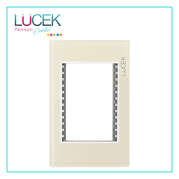 [PP030-KH] LCK- PLACA METÁLICA DE 3 MÓDULOS COLOR HUESO