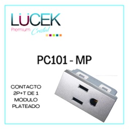 [PC101-MP] LCK- CONTACTO 2P+T DE 1 MÓDULO PLATEADO