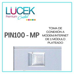 [PIN100-MP] LCK- TOMA DE CONEXIÓN A MÓDEM/INTERNET DE 1 MÓDULO PLATEADO