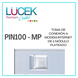 [PIN100-MP] LCK- TOMA DE CONEXIÓN A MÓDEM/INTERNET DE 1 MÓDULO PLATEADO