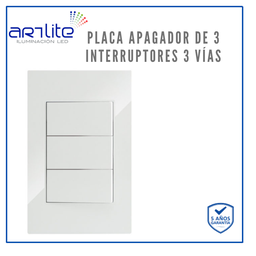 [APL-203] INN- PLACA APAGADOR 3 INTERRUPTOR 3 VIAS BCO