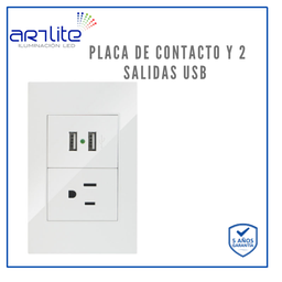 [APL-207] INN- PLACA 1 CONTACTO Y 2 USB 5VDC 2.1A