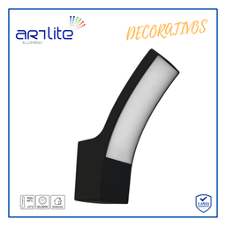 [ADE-010] INN- LUMINARIO PARA PARED SOBREPONER CURVO NEGRO LUZ BLANCO FRÍO