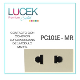[PC101E-MR] LCK- CONTACTO EUROAMERICANO DE 1 MÓDULO MARFÍL