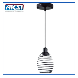 [125161] AKS- LUMINARIO COLGANTE SPRING ÓVALO - NEGRO