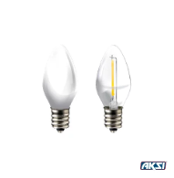 [122261] AKS- 2pz FOCOS LED FILAMENTOS VELA 0.5W LUZ CÁLIDA E12.