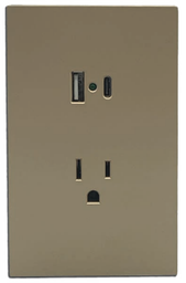 [APL-507] INN - PLACA LUXURY DE CONTACTO DOS SALIDAS USB TIPO A Y TIPO C COLOR ORO