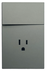 [APL-405] INN - PLACA LUXURY DE CONTACTO Y APAGADOR 1 INTERRUPTOR 3 VÍAS COLOR GRIS OXFORD