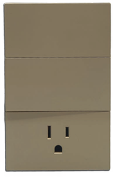 [APL-506] INN - PLACA LUXURY DE CONTACTO Y APAGADOR 2 INTERRUPTORES 3 VÍAS COLOR ORO