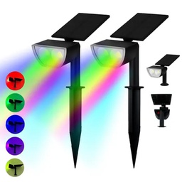 [LESRGB-050-PAR] GEO- LUMINARIO SOLAR ESTACA LED RGB  2 PIEZAS