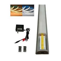 [PSLC-1/2CM] Luminario Perfil Aluminio Slim Luz Led Cob + Eliminador 50cm Blanco Frio