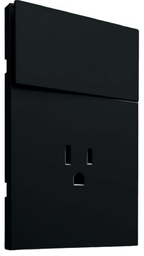 [APL-605] INN - PLACA LUXURY CON 1 CONTACTO Y APAGADOR  3 VÍAS COLOR NEGRO