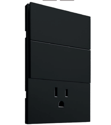 [APL-606] INN - PLACA LUXURY DE 2 INTERRUPTORES 3 VÍAS Y 1 CONTACTO COLOR NEGRO