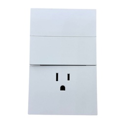[APL-706] INN - PLACA LUXURY CONTACTO SENCILLO Y APAGADOR DE 2 INTERRUPTORES 3 VIAS COLOR BLANCO