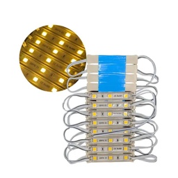 [M3-BCx10] 10pz MÓDULO DE 3 LEDS 12v 5054 BCO CÁLIDO