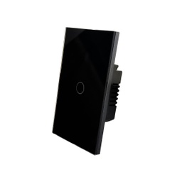 [124906] AKS - PLACA INTERRUPTOR APAGADOR INTELIGENTE WIFI, 1 APAGADOR NEGRO