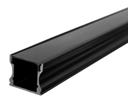 [WPE-201] WIN- PERFIL ALUMINIO NEGRO CON CUBIERTA AHUMADA TIRA LED (TRAMO de 2m)