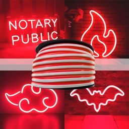 [TINEO-2G-RJ-1M] GX- TIRA NEON 2da GEN 12V 120L/M 1M 6MM ROJA