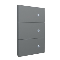 [APL-417] INN- PLACA LUXURY SMART WiFi BT APAGADOR DE 3 INTERRUPTORES GRIS OXFORD