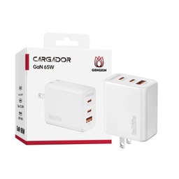 [C65AB] GX- CARGADOR 65W BLANCO USB A+TIPO C1+TIPO C2