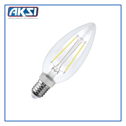 [115533] AKS- FOCO LED FILAMENTOS VELA 2W LUZ CÁLIDA E12, CAJA